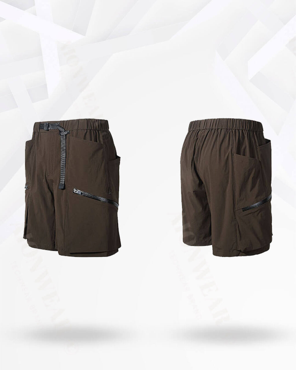 Maroon Nylon Cargo shorts