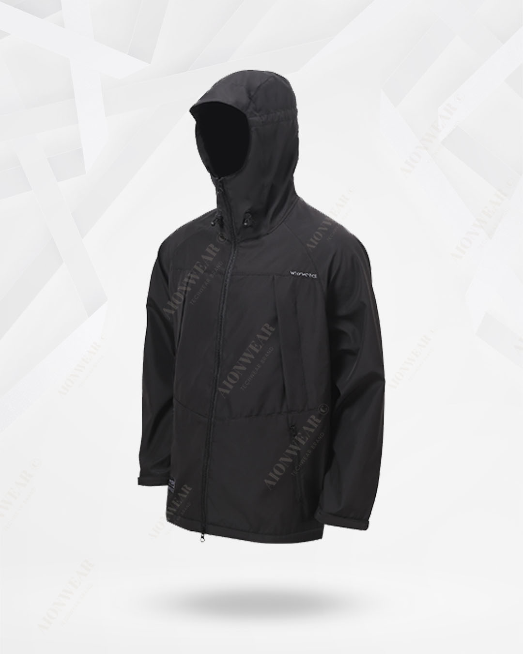 Elevated Urban High-Collar Hooded Jacket