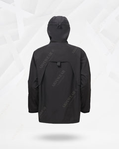 Elevated Urban High-Collar Hooded Jacket