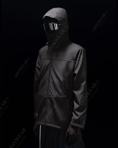 Elevated Urban High-Collar Hooded Jacket