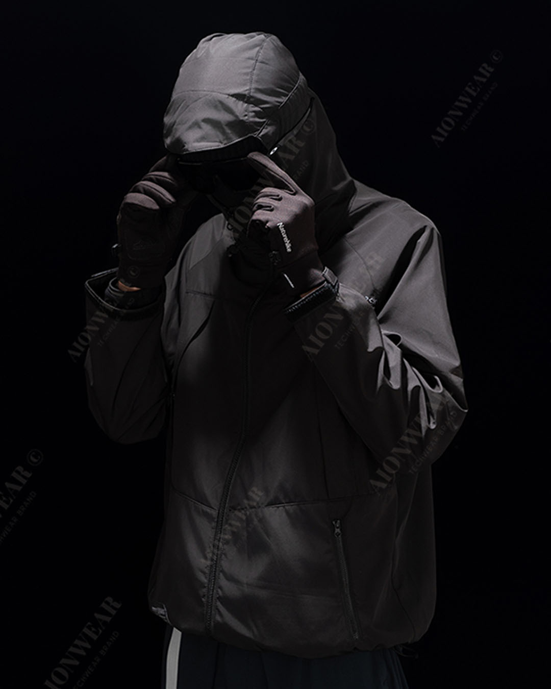 Elevated Urban High-Collar Hooded Jacket