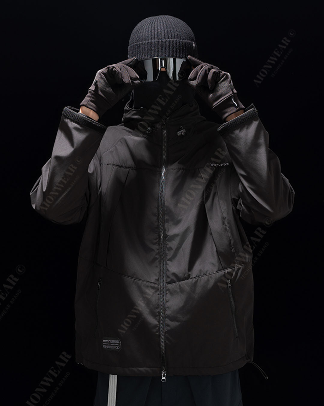 Elevated Urban High-Collar Hooded Jacket